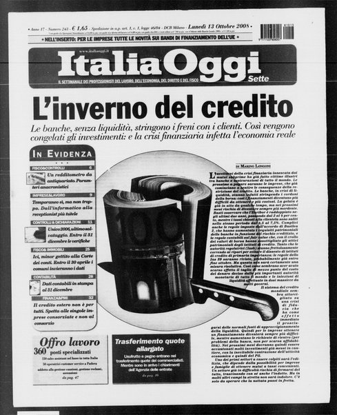 Italia oggi : quotidiano di economia finanza e politica